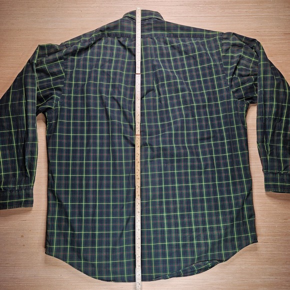 Ralph Lauren Men's Green Plaid Button Down Shirt Long Sleeve Cotton Size L - Picture 7 of 8